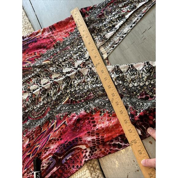 Asa Kaftans Pink Snake Print Kimono Robe Halter Dress w/ Scarf One Size Set - Picture 7 of 16